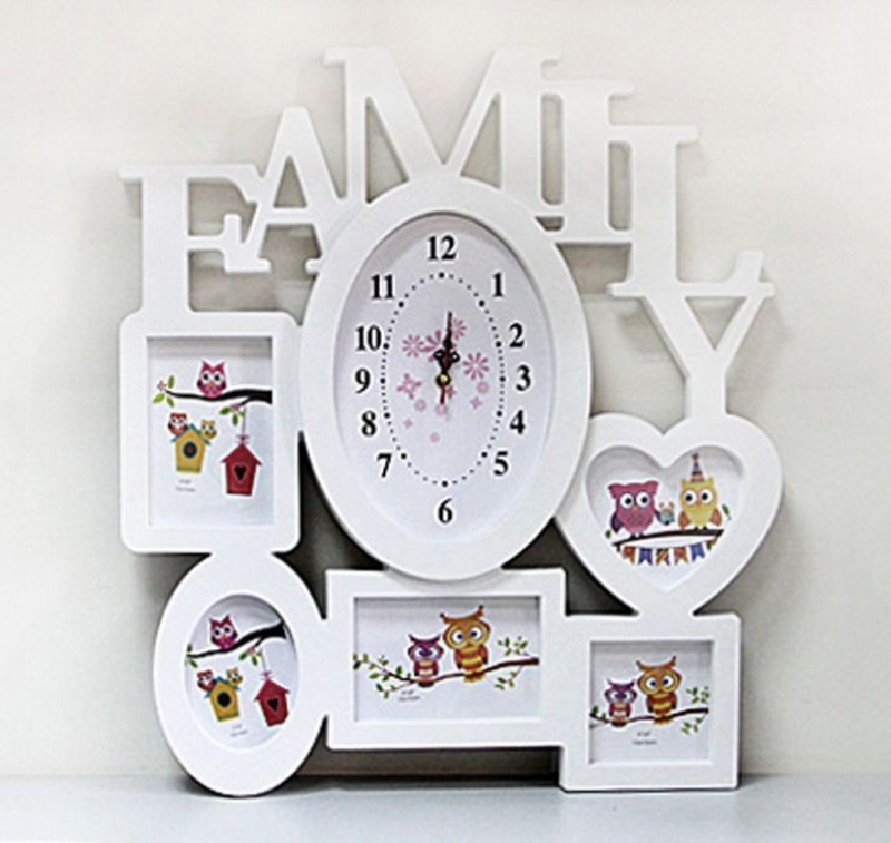 Мультирамка коллаж Family с часами
